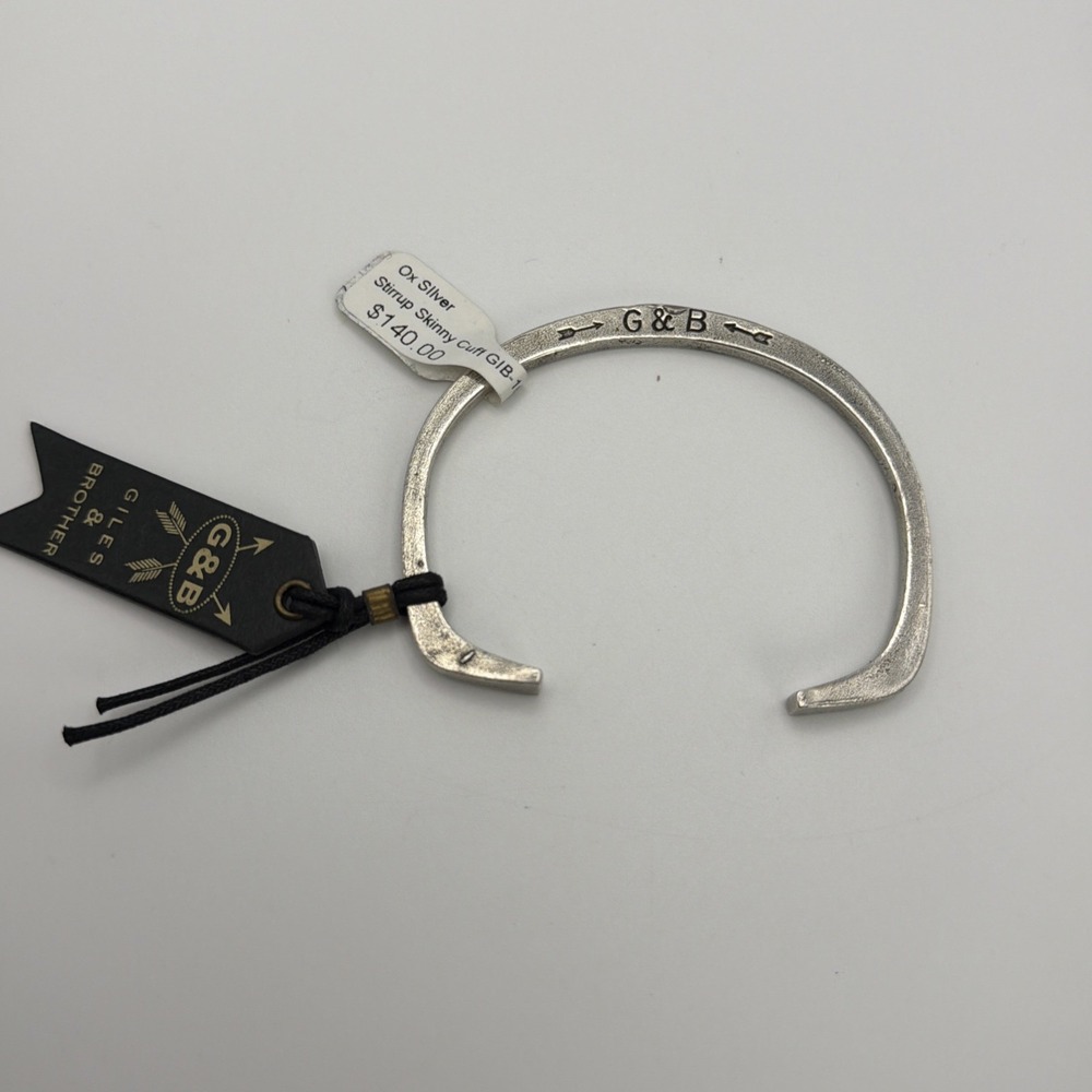 Giles & Brother Le Beau 5 Ox Silver Stirrup Skinny Cuff Bracelet DISCONTINUED